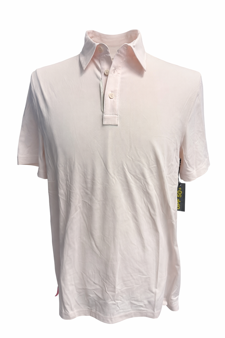 G/FORE Men's Patterned Jersey Golf Polo - Blush - Medium - Skorzie