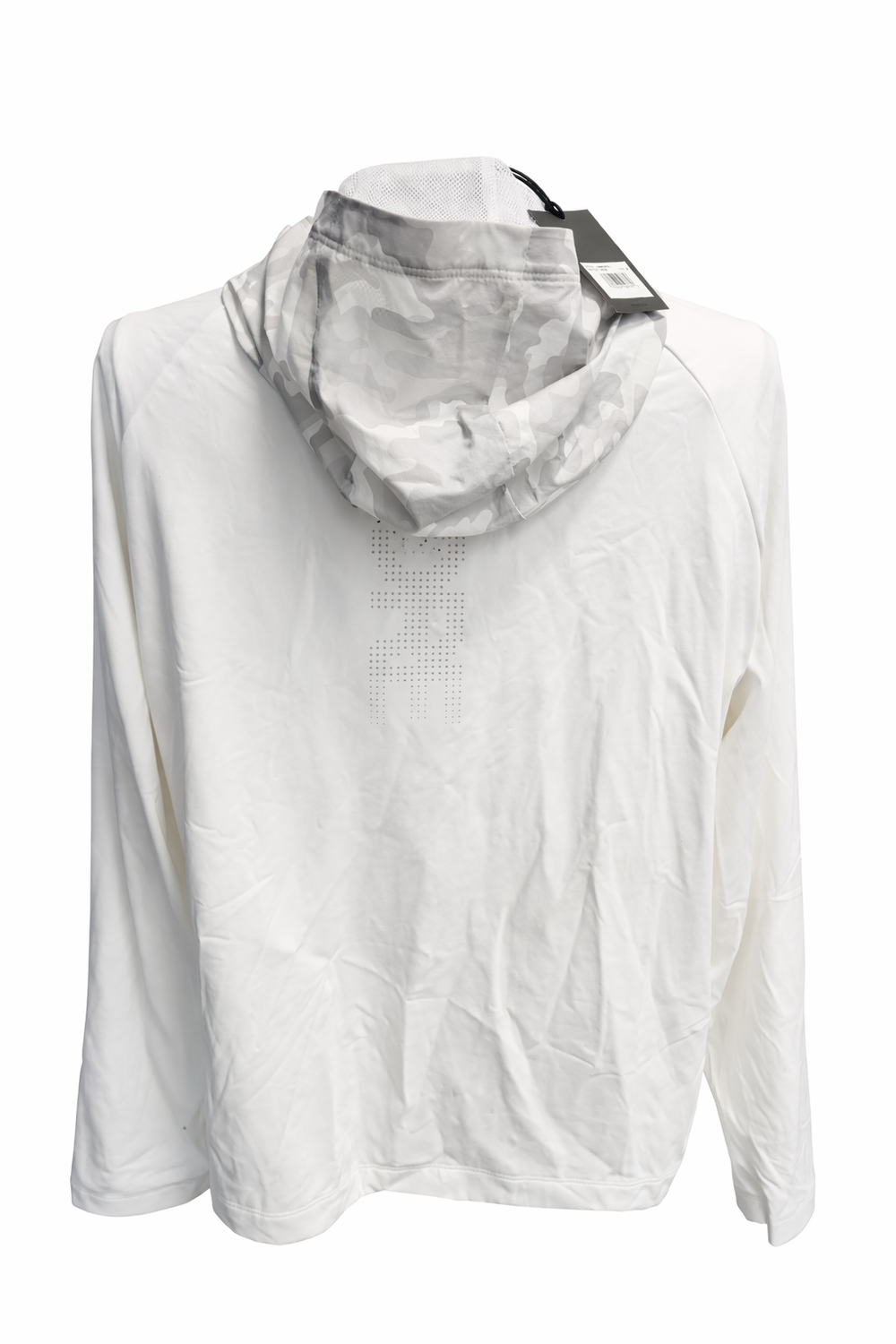 G/FORE Men's Camo Tech Hooded Quarter Zip Pullover - White - Medium - Skorzie