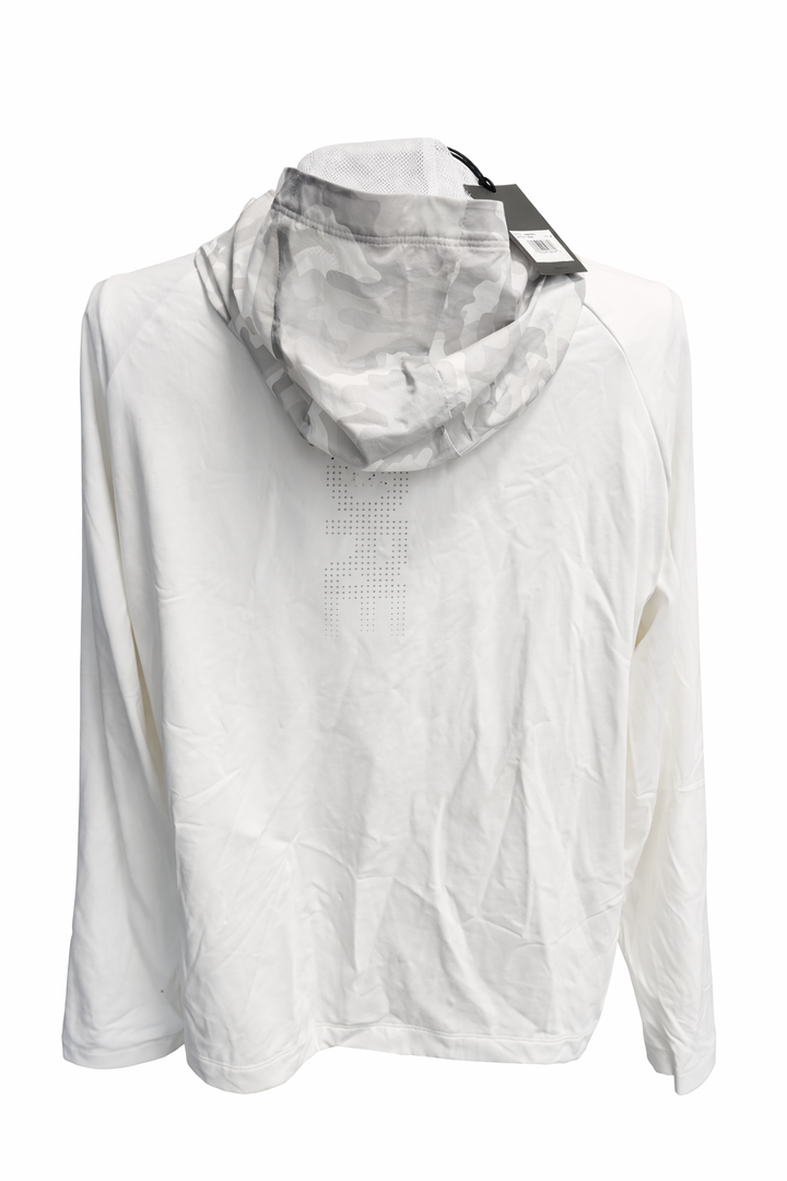 G/FORE Men's Camo Tech Hooded Quarter Zip Pullover - White - Medium - Skorzie
