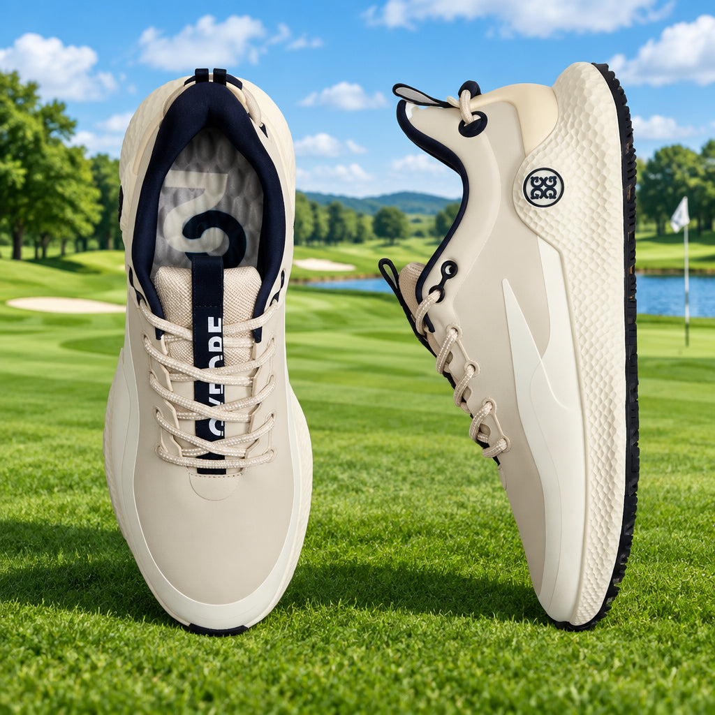 G/FORE Men's Golf Shoe MG4+ 02 Golf Shoe - Pumice/Chalk White