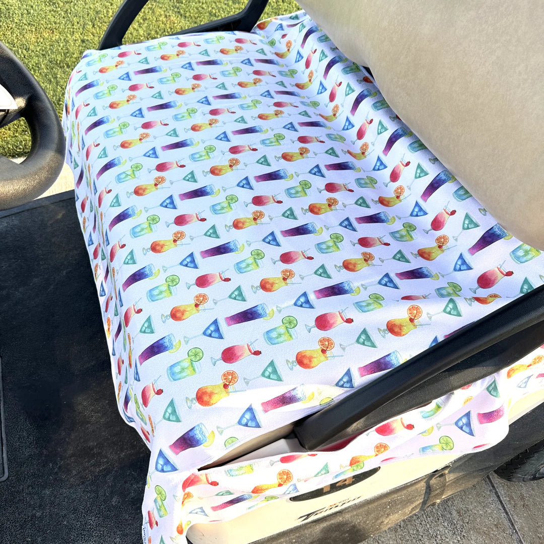 Best of Golf America Double Sided Golf Cart Seat Cover - Cocktails/19th Hole - Skorzie