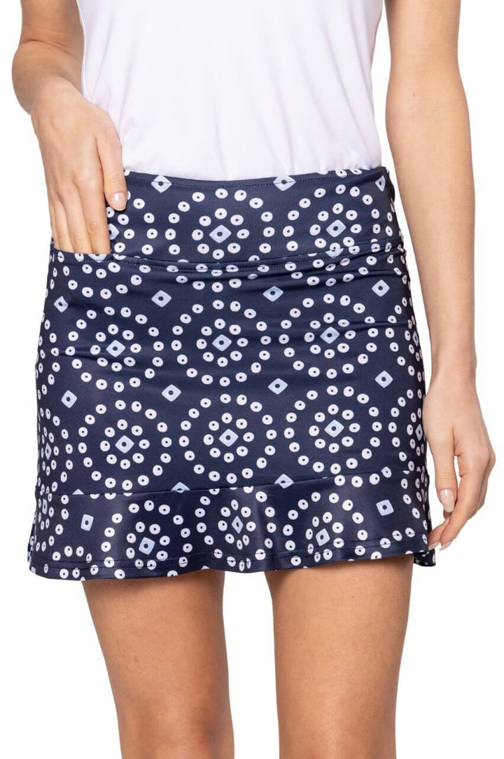 Golftini Womens Hidden Treasure Pull-On Ruffle Skort (17.5) - Navy