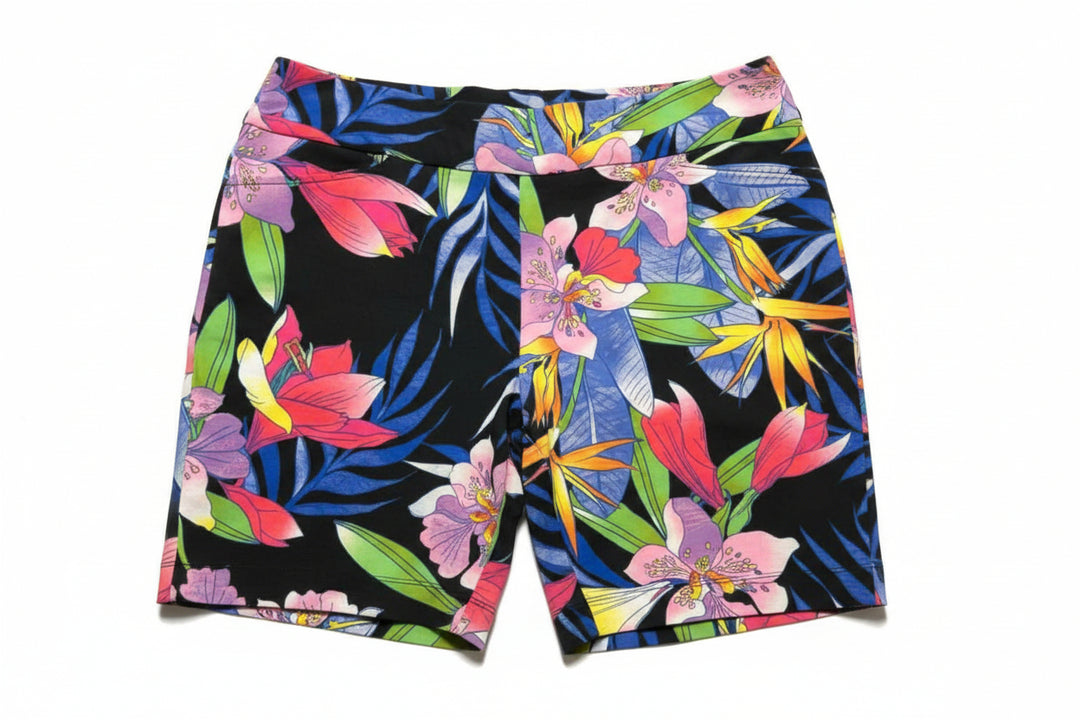 IBKUL Womens Rio Floral Shorts (17') - Black/Multi
