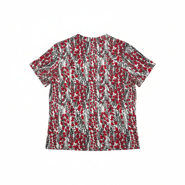 IBKUL Womens Kamela Short Sleeve Zip Mock - Red/Black