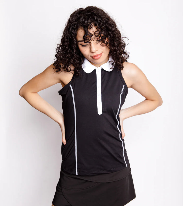 Calliope Birdies & Belles Racerback Polo - Black - Skorzie