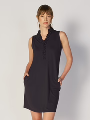 G-Lifestyle Sleeveless Double Ruffle Sun Dress - Black - Skorzie