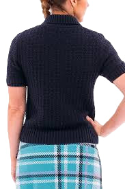 Foray Golf Open Knit Short Sleeve Sweater - Navy - Skorzie