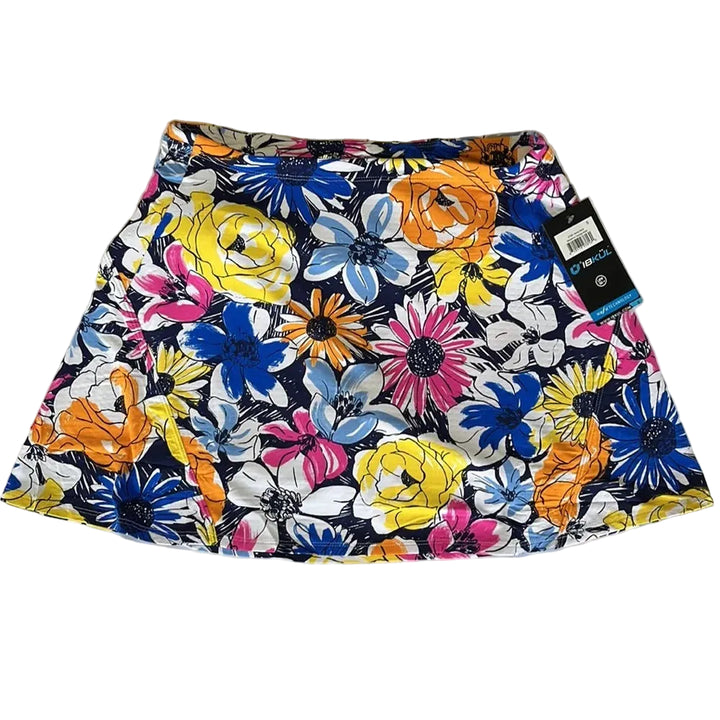 IBKUL Womens Madeline swing Floral Skort - Orange/Multicolored
