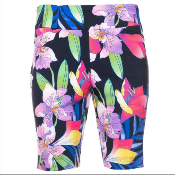 IBKUL Womens Rio Floral Shorts (17') - Black/Multi