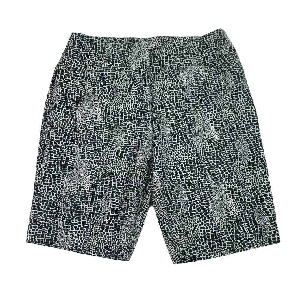 IBKUL Womens Pull On Snake Shorts (17') - Black/White