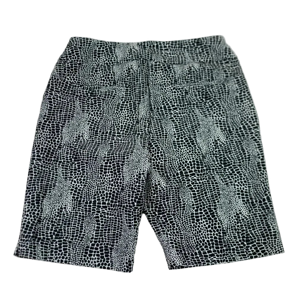 IBKUL Womens Pull On Snake Shorts (17') - Black/White