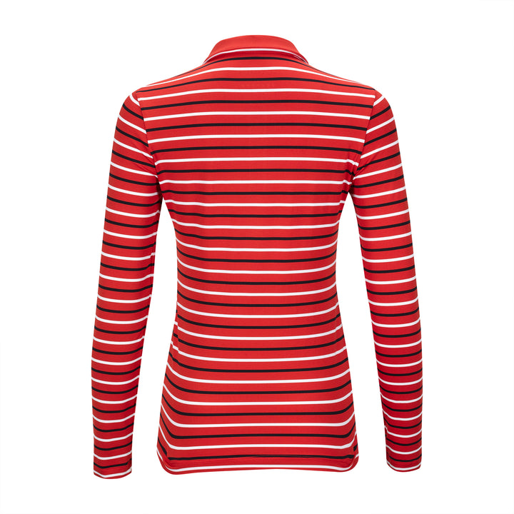 Lohla Sport - The Julianna Stripe Long Sleeve Top - Red - Skorzie