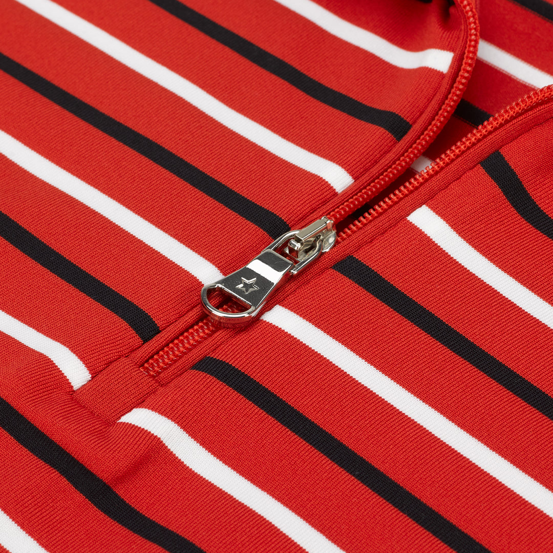 Lohla Sport - The Julianna Stripe Long Sleeve Top - Red - Skorzie