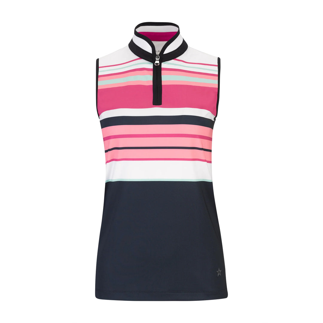 Lohla Sport The Alicia Striped Sleeveless Top - Navy