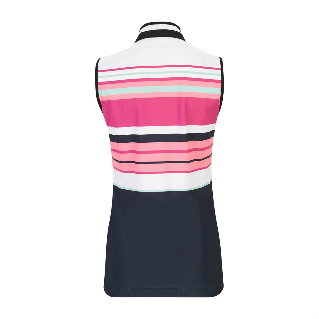 Lohla Sport The Alicia Striped Sleeveless Top - Navy