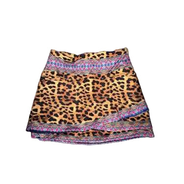 Lucky In Love Womens Scalloped Leopard Skort (15.5') - Hazel/Multi