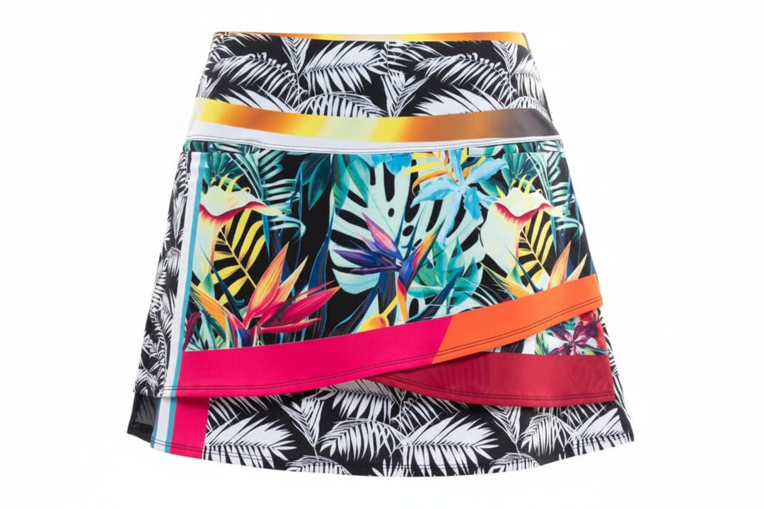 Lucky in Love Womens Bali Stripe Skort (17') - Bright White/Multi