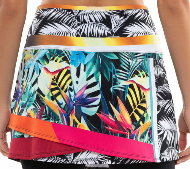 Lucky in Love Womens Bali Stripe Skort (17') - Bright White/Multi