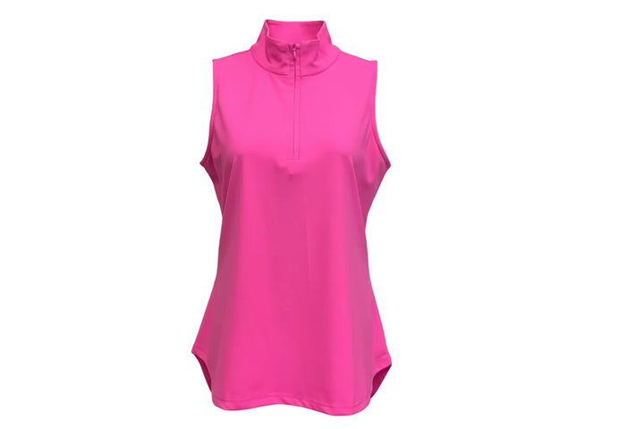 Lulu B Womens Sleeveless Zip Mock - Pink