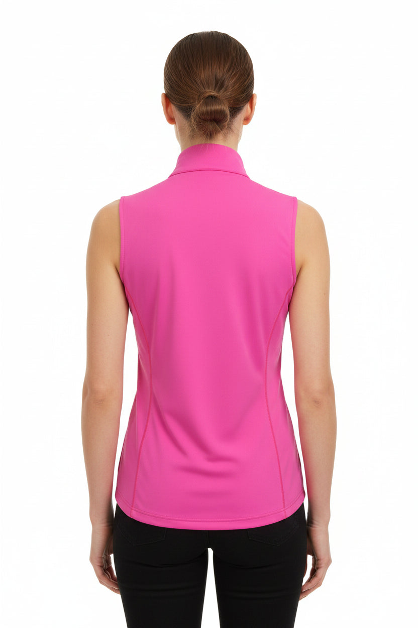 Lulu B Womens Sleeveless Zip Mock - Pink