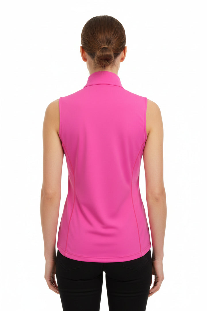Lulu B Womens Sleeveless Zip Mock - Pink