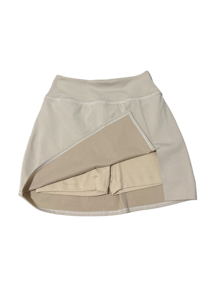 Beyond Yoga Heather Rib Hold Court Skort - Cream Heather - Small