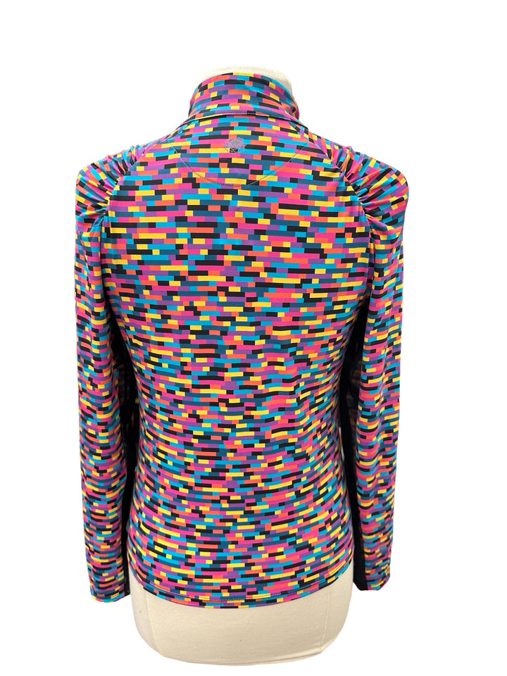 Naomi Long Sleeve Zip Top - Digital Print