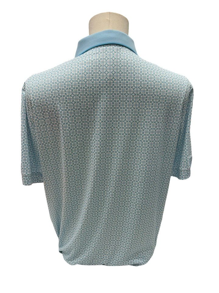 Mens Levelwear Tile Polo Top - Blue - Medium (FINAL SALE ITEM)