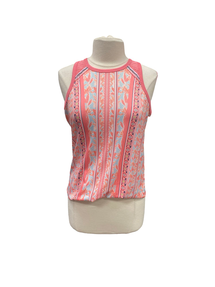 Lucky In Love Floral Tank Top- Large - NWT