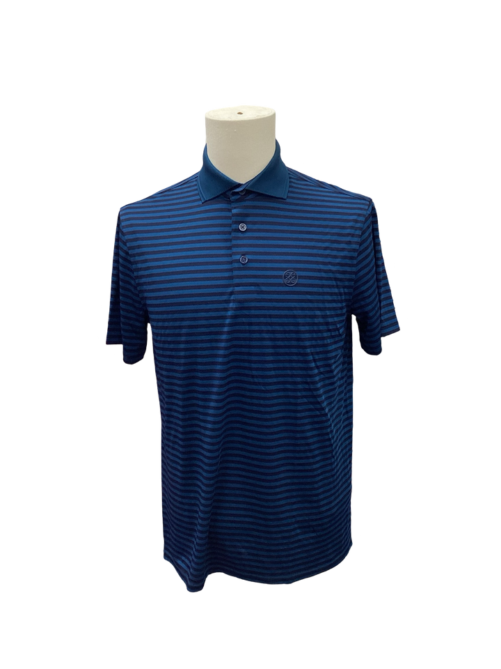 G/FORE Men's Perforated Stripe Tech Jersey Polo, Size Medium