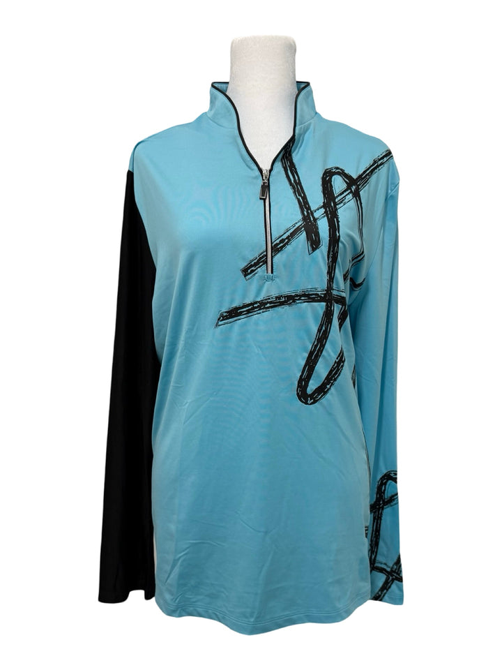 Jamie Sadock Quarter Zip Long Sleeve - Blue - X-Large