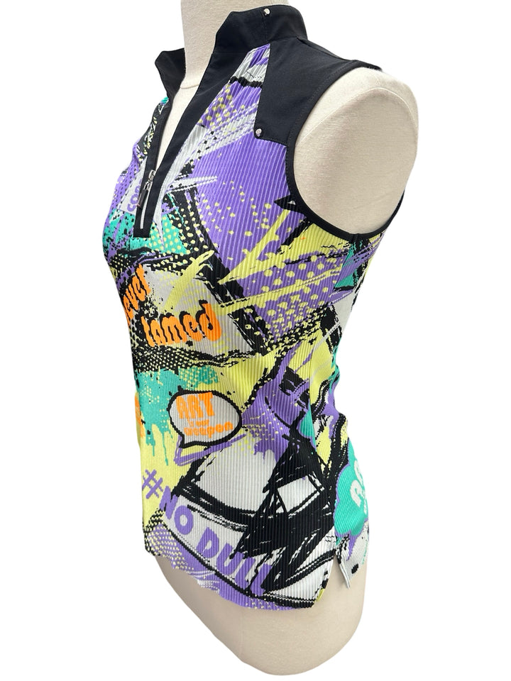 Jamie Sadock Stretchy Abstract Sleeveless Top- X-Small