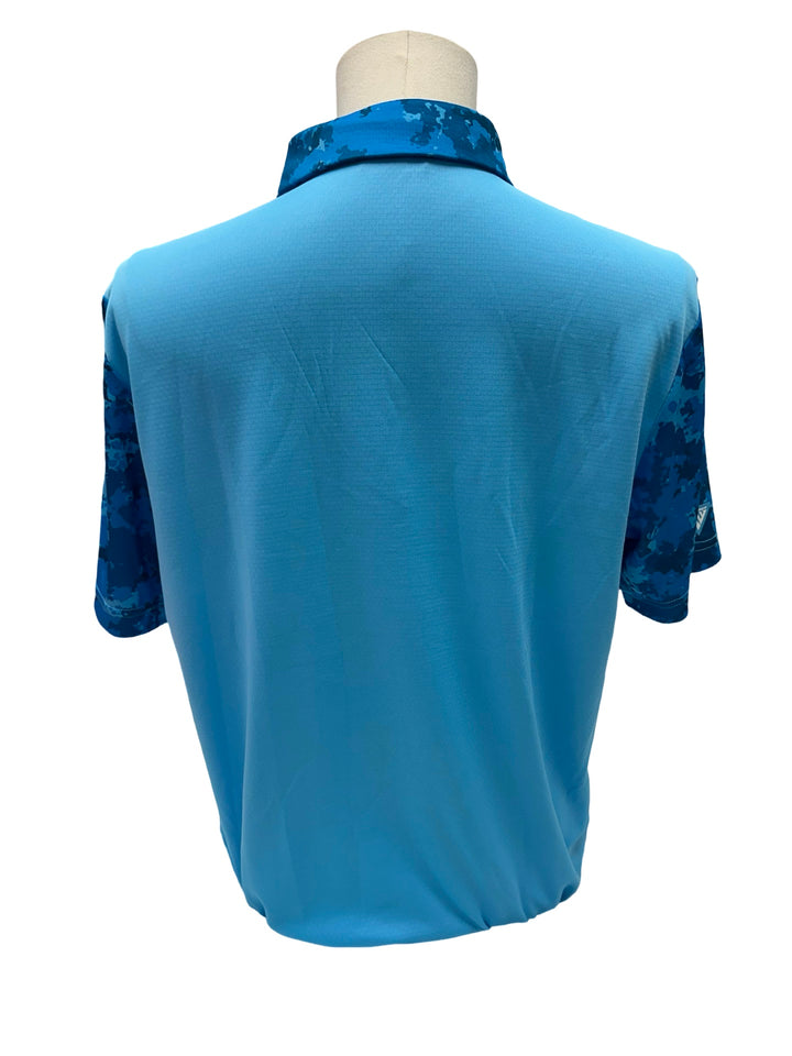 Mens Levelwear Pixel Polo Top - Blue - Medium (FINAL SALE ITEM)