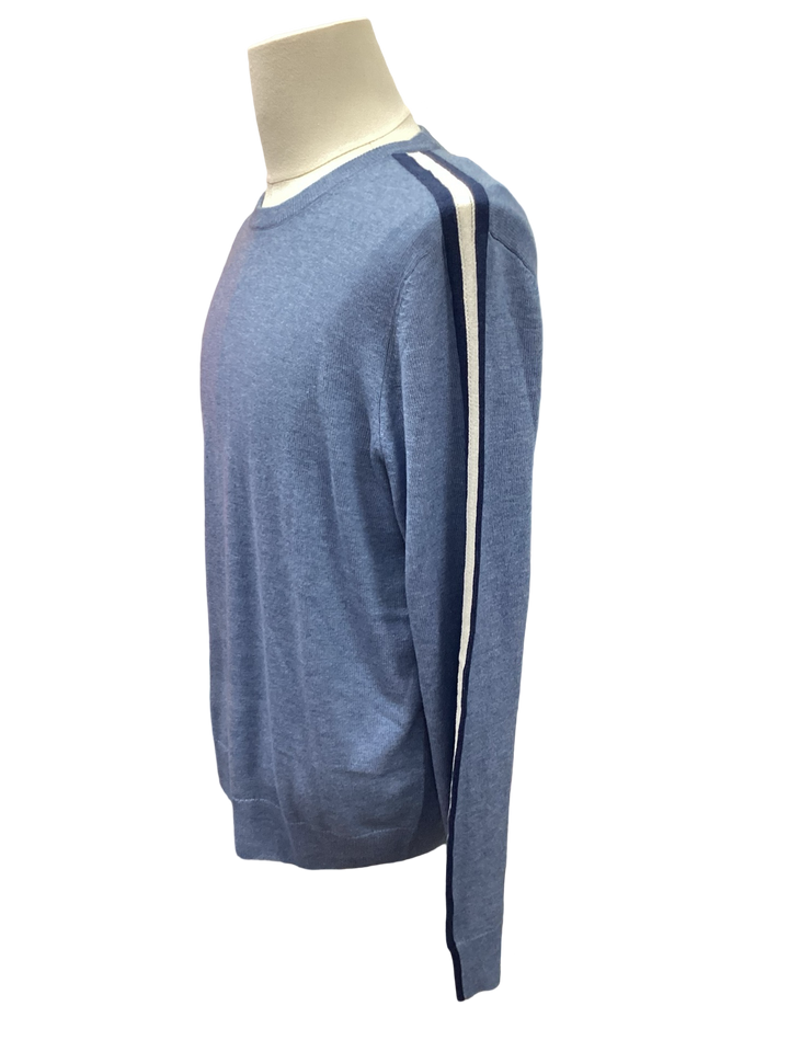 Dunning Mens Conner All-Season Crewneck Sweater- Blue - Skorzie