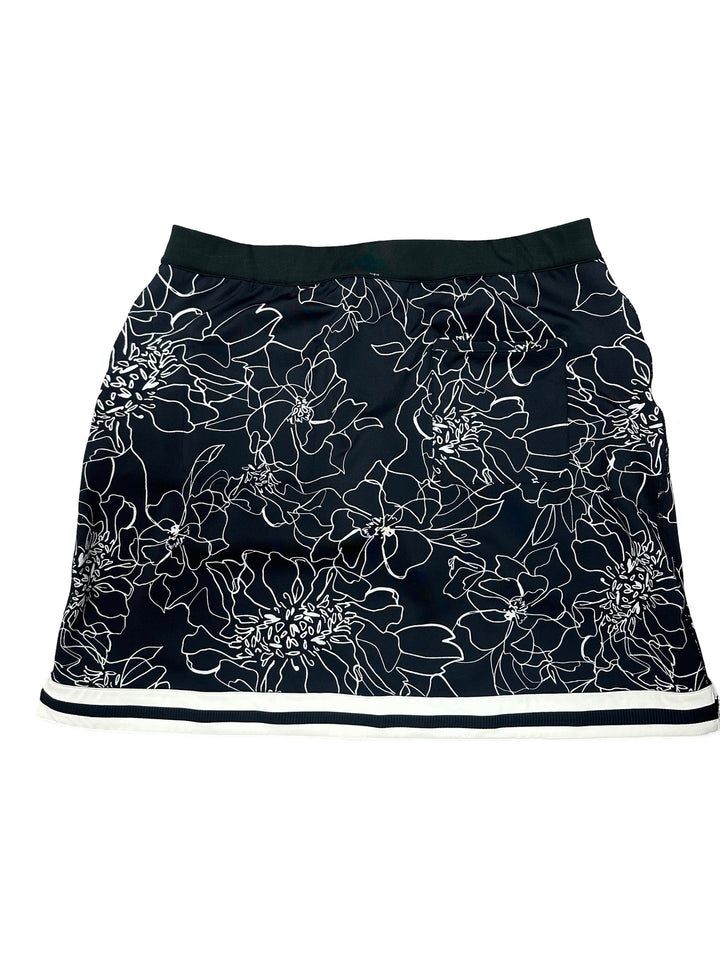 Tail Front Zipper Reversible Skort - Black/White Floral Print - Medium