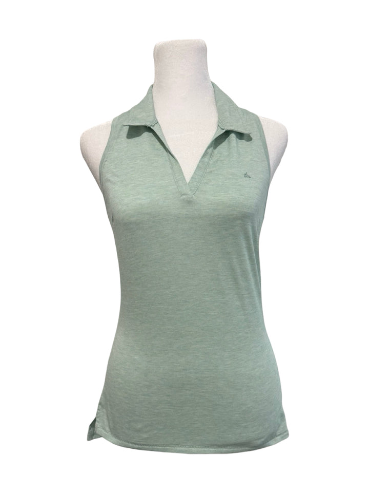 Travis Mathew V-Neck Polo Tank - Heather Jade - X-Small - NWT