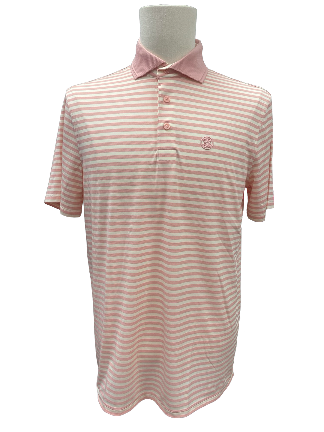 G/FORE MEN'S PERFORATED STRIPE TECH JERSEY POLO- MEDIUM