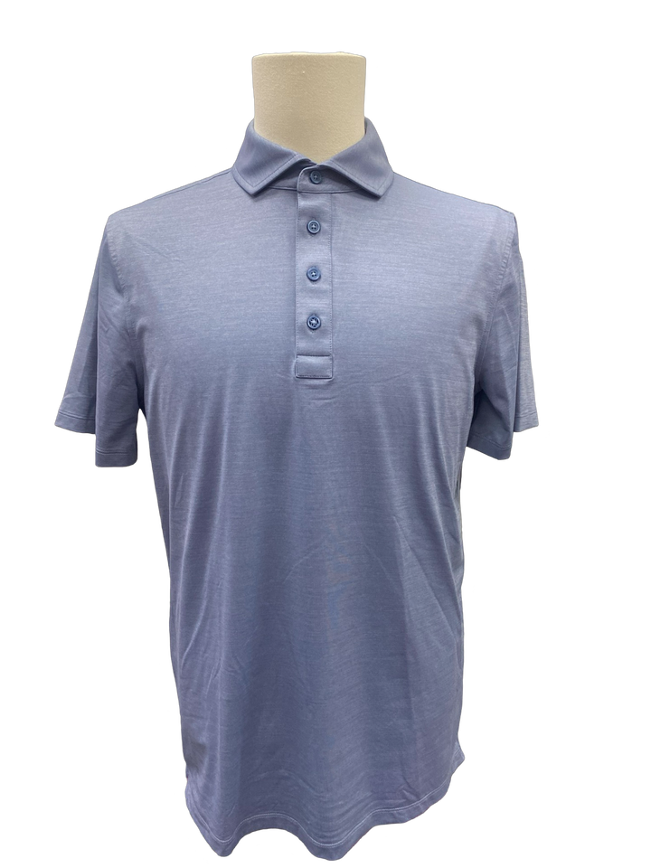 G/FORE MEN'S RIB GUSSET MÉLANGE ICE NYLON SPREAD COLLAR POLO- MEDIUM