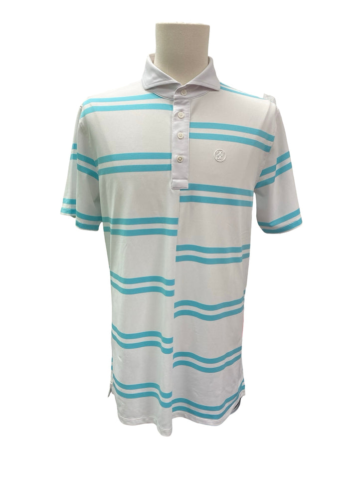 G/Fore Tech Pique Abstract Stripe Polo - White - X-Large