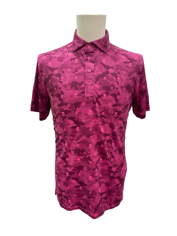 G/Fore Men's Tech Jersey Polo - Maroon Camoflauge - Medium