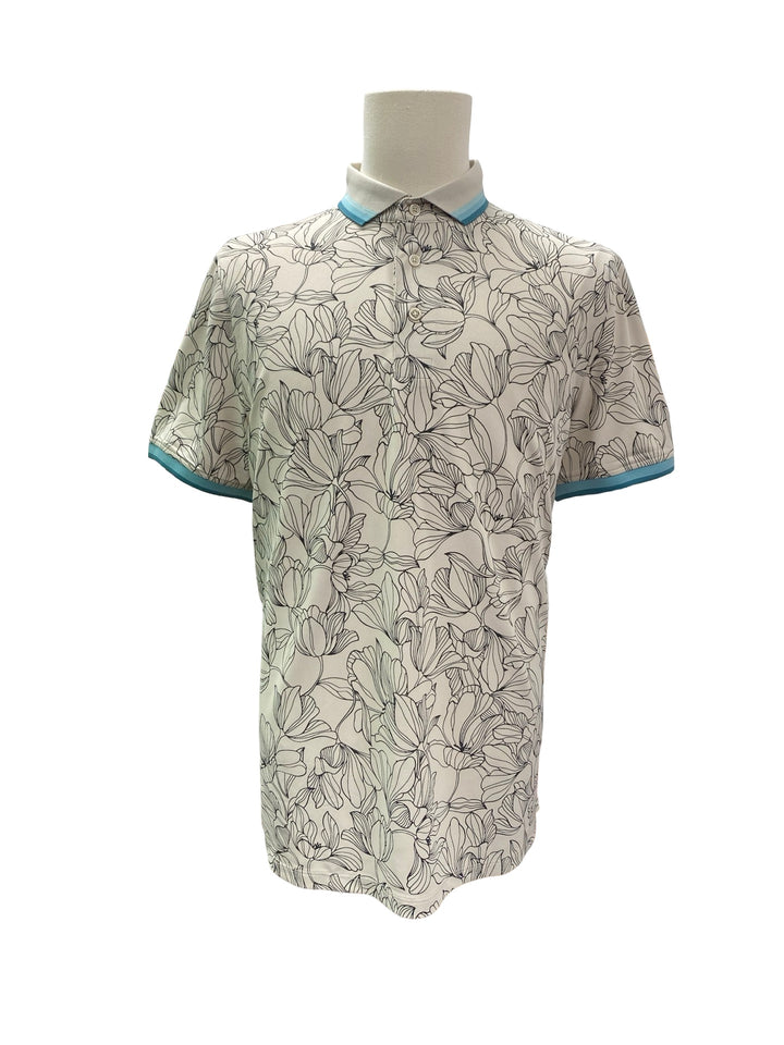 G/Fore Men's Tech Pique Polo - Stone/Print