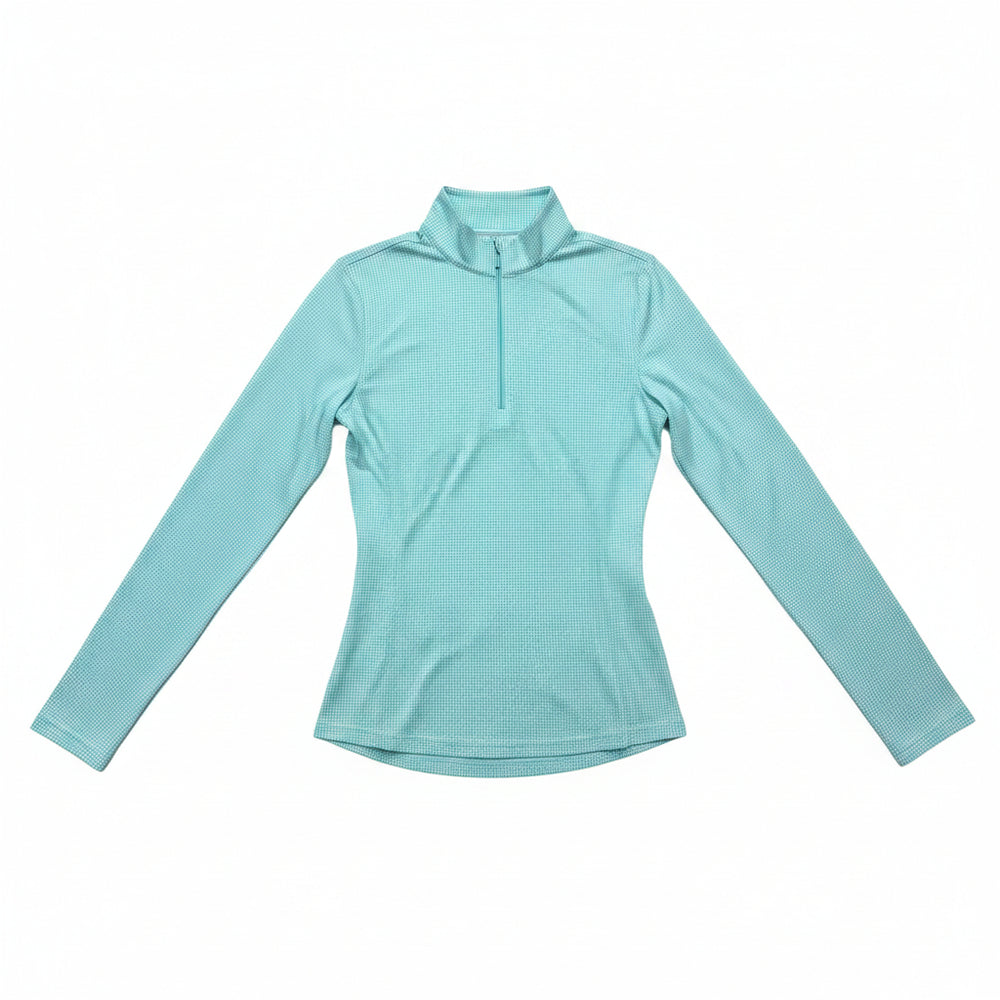 IBKUL Mini Checker UPF 50+ Long Sleeve - White/Seafoam - Small - Skorzie