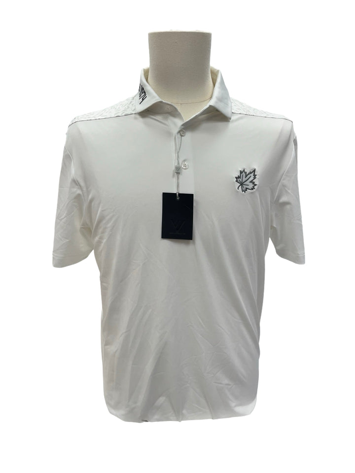 Mens Levelwear Spry Polo Top - White - Medium (FINAL SALE ITEM)