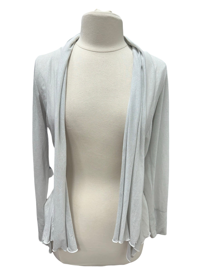 Denise Cronwell Silver/White Shimmer Cardigan- Small