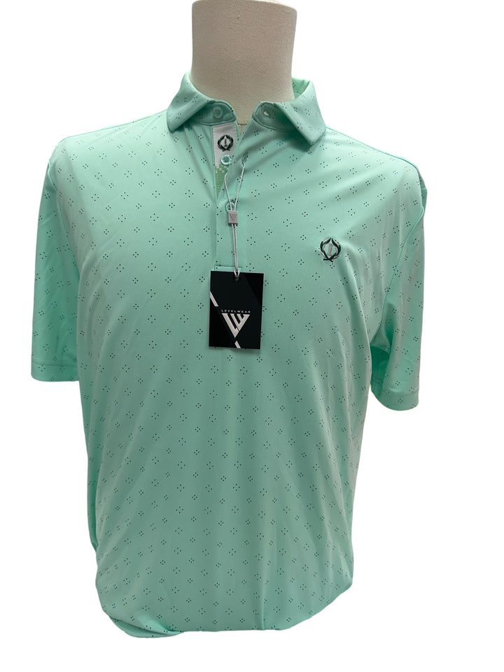 Mens Levelwear Detect Polo Top - Green - Medium (FINAL SALE ITEM)