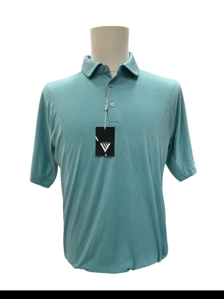 Mens Levelwear Reserve Polo Top - Light Blue - Medium -NWT (FINAL SALE ITEM)