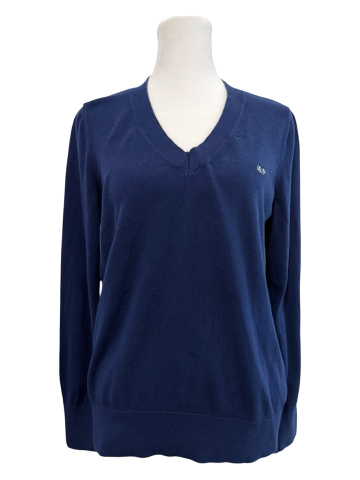 Vineyard Vines Cotton Heritage V-Neck Sweater - Navy - Medium