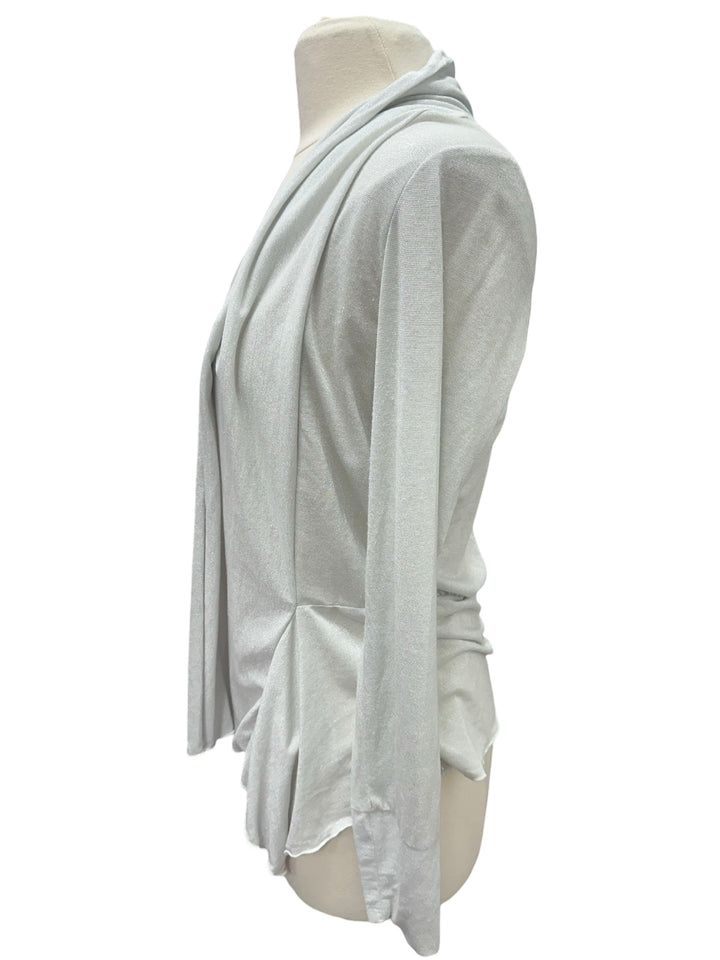 Denise Cronwell Silver/White Shimmer Cardigan- Small