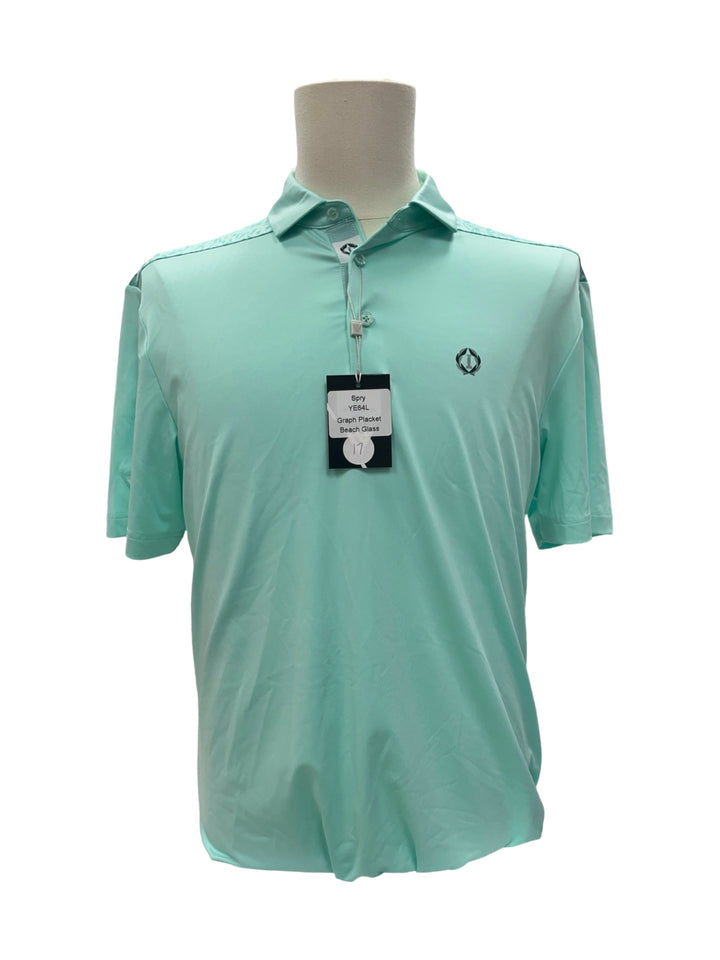 Mens Levelwear Spry Polo Top - Mint - Medium (FINAL SALE ITEM)