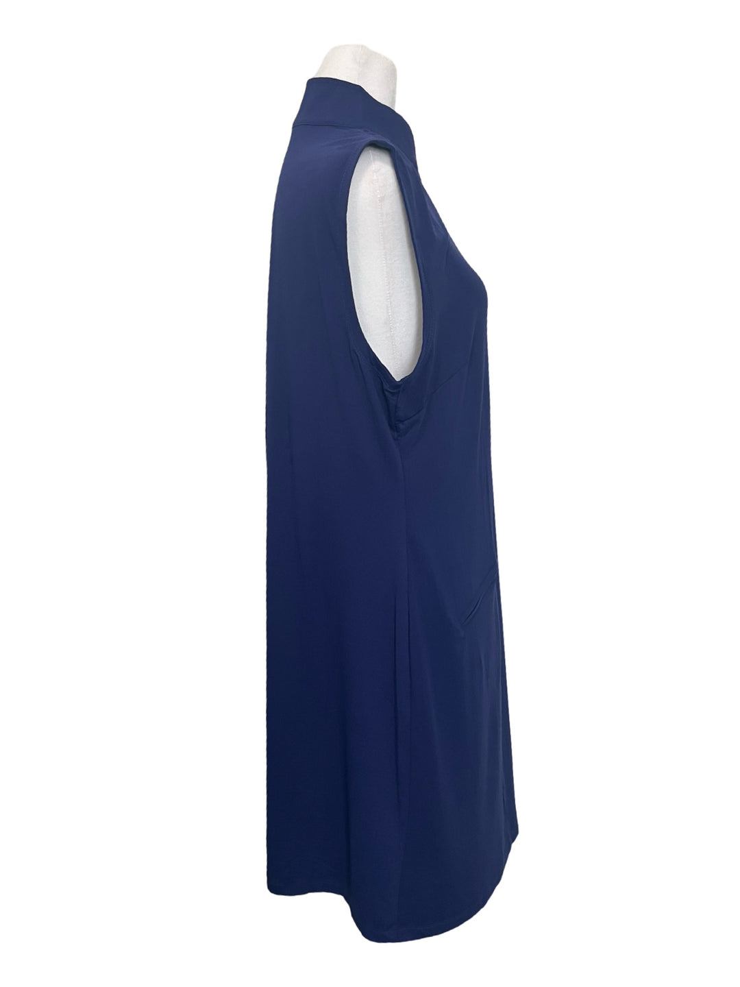 IBKUL Solid Sleeveless Mock Dress - Large - Navy*